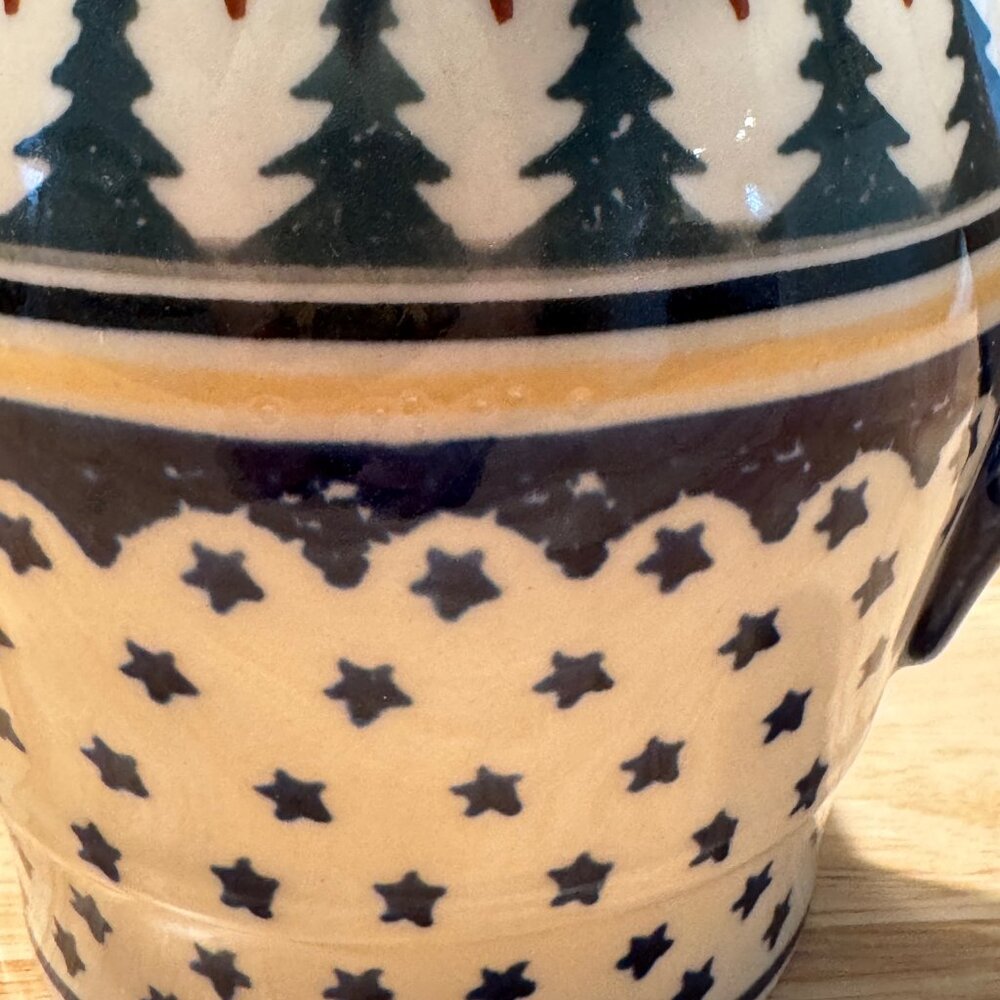 Polish Pottery Original Boleslawiec 7" Pitcher Trees and Stars Perfect Condition - Picture 5 of 6